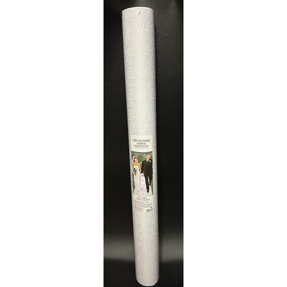 New Amscan Elegant White Paisley Wedding Aisle Runner 100 Feet x 36" - Picture 1 of 7